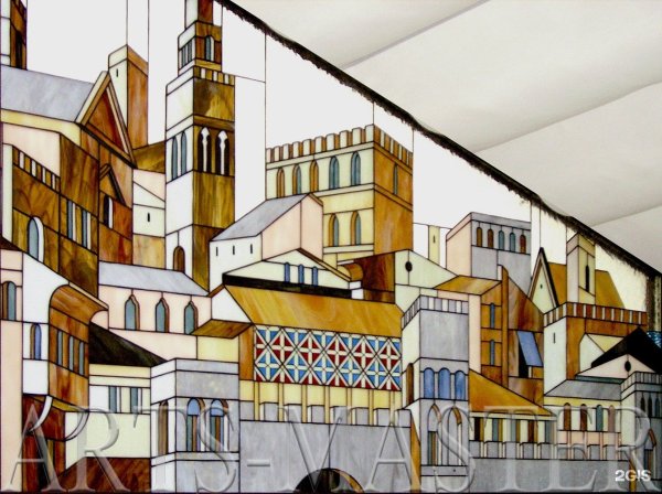 Витраж Тиффани старый город