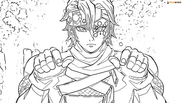 Клинок рассекающий демонов раскраска Тенген