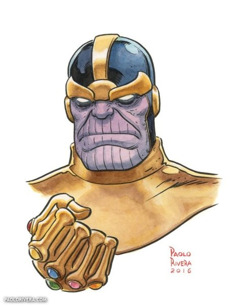 Танос Марвел нарисовать