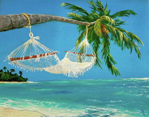 Гамак между пальмами