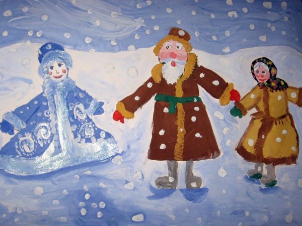 Рисование Снегурочки в подготовительной группе