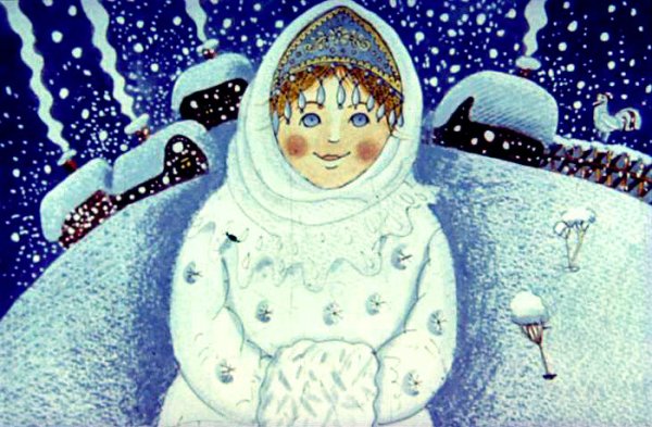 Девочка Снегурочка иллюстрация