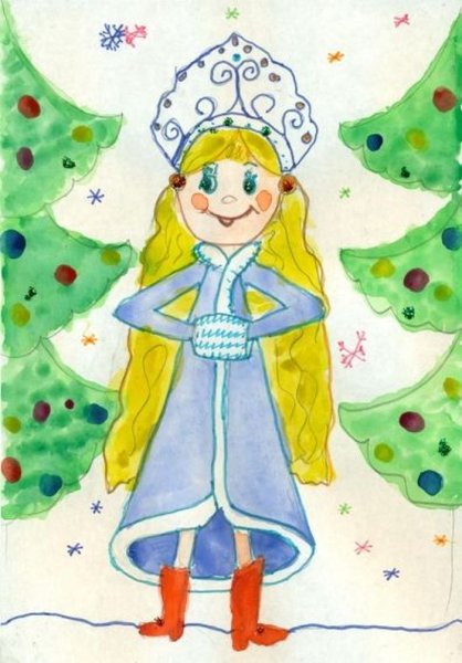 Картинки Снегурочки для срисовки