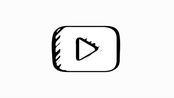 Логотип ютуб белый