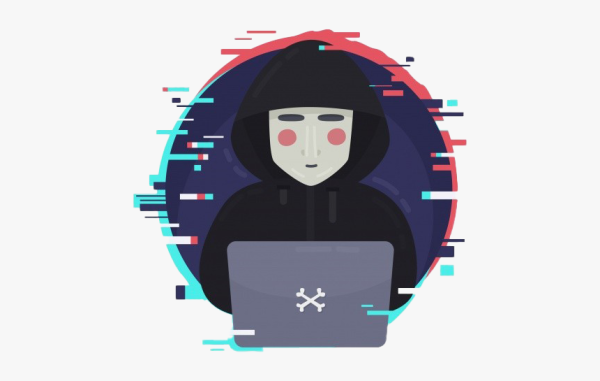 Хакер на белом фоне