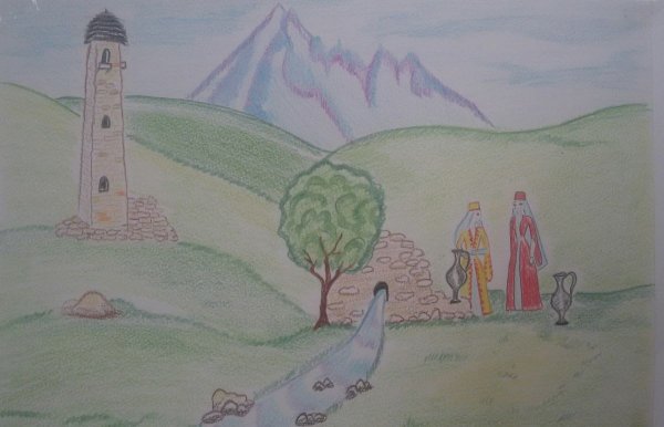 Танцы народов Кавказа вектор