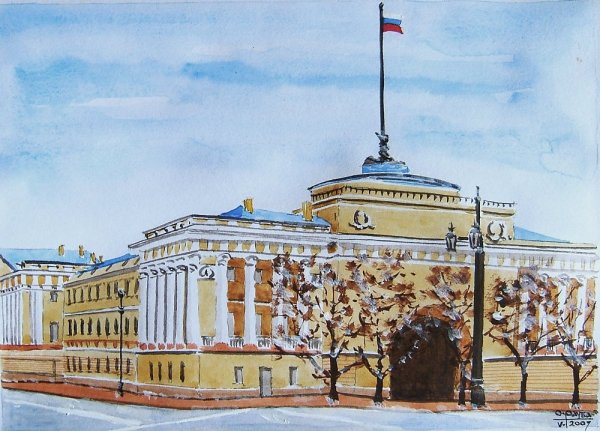 Шпиль Адмиралтейства в Санкт-Петербурге силуэт