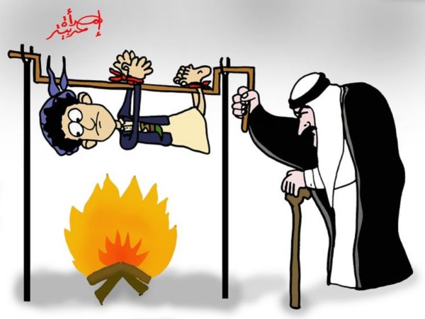 Палач рубит голову карикатура