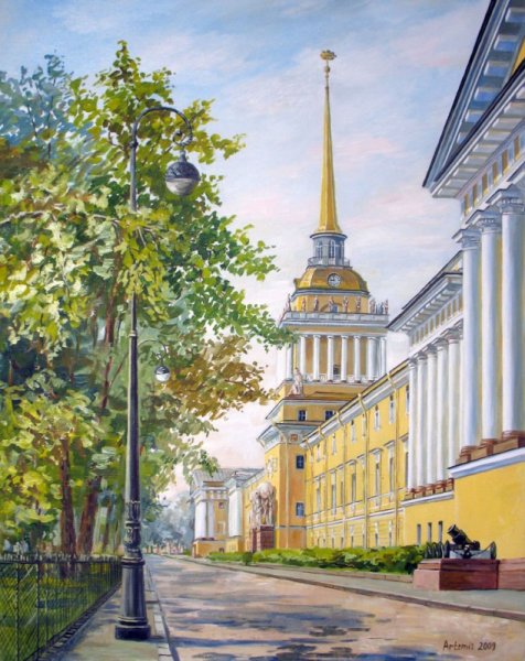 Здание Адмиралтейства в Санкт-Петербурге рисунок