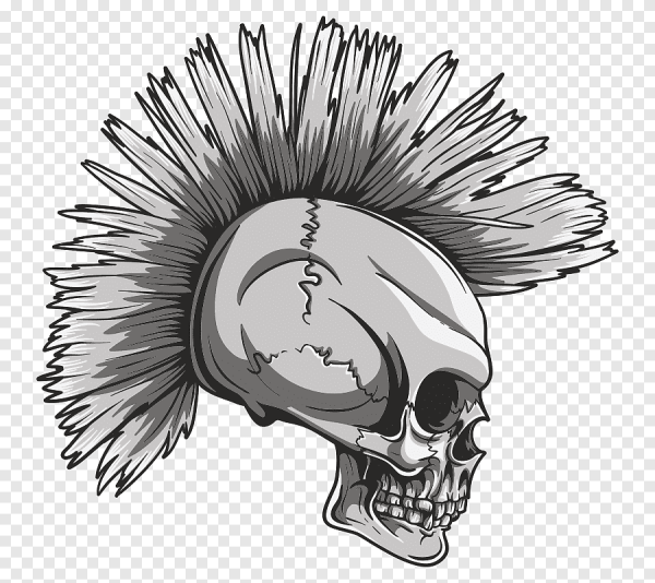 Панк череп с ирокезом