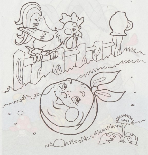 Колобок раскраска для малышей