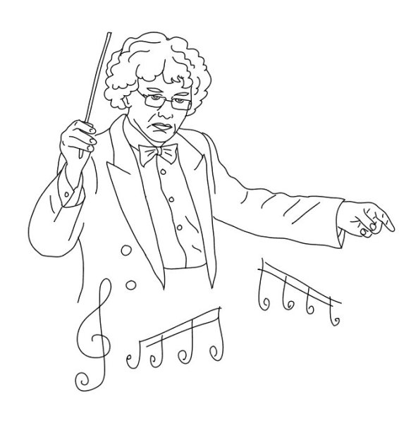 Дирижер раскраска