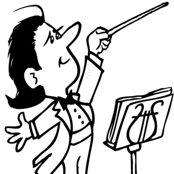 Дирижер раскраска для детей