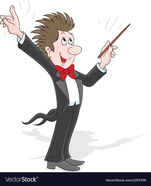 Дирижер на белом фоне