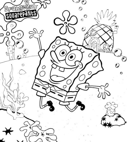 Губка Боб срисовать