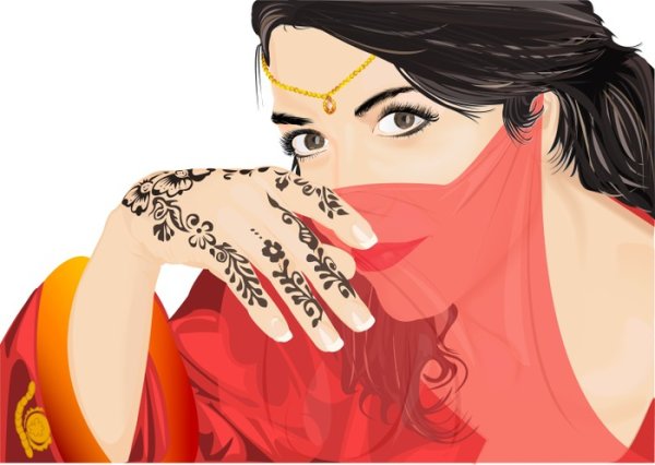 Восточная девушка рисунок