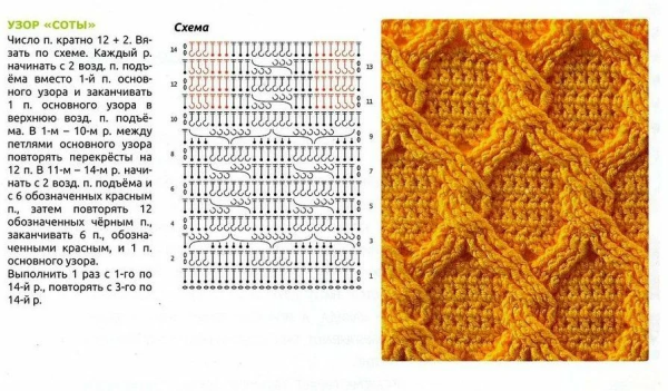 Аранская коса крючком схема