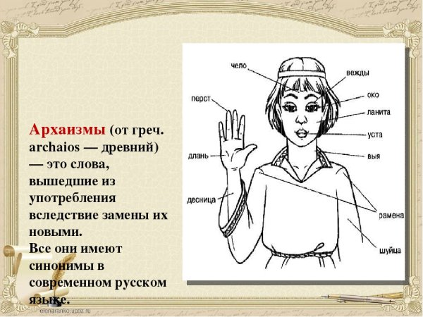 Старорусские названия частей тела