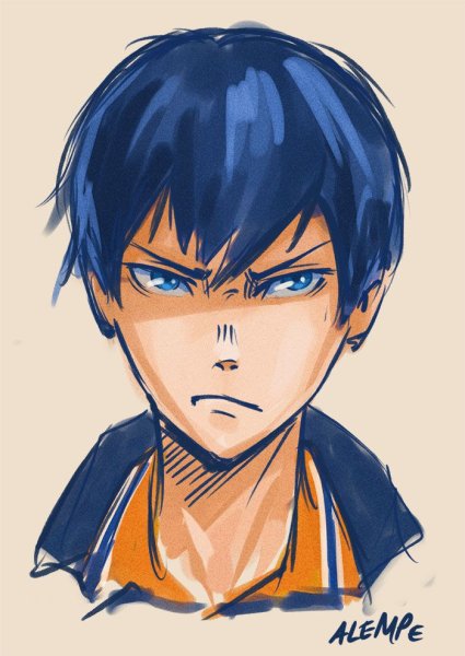 Кагеяма Тобио рисунок