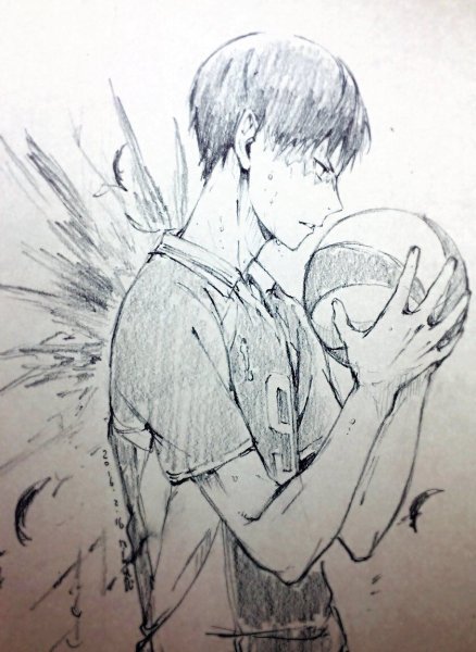 Кагеяма Тобио карандашом