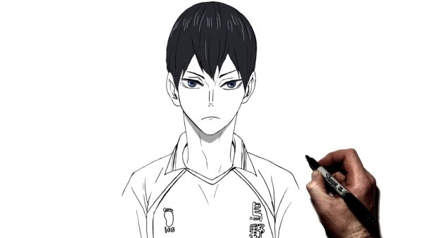 Кагеяма Тобио карандашом