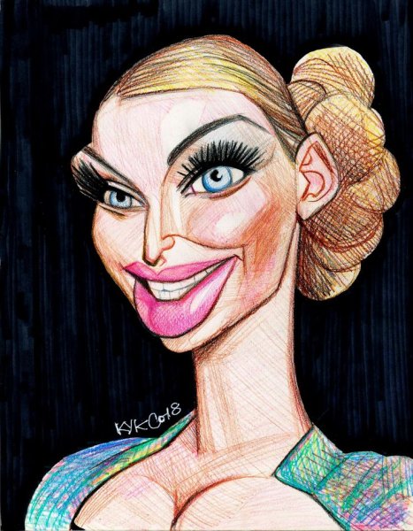 Карикатура лица человека карандашом