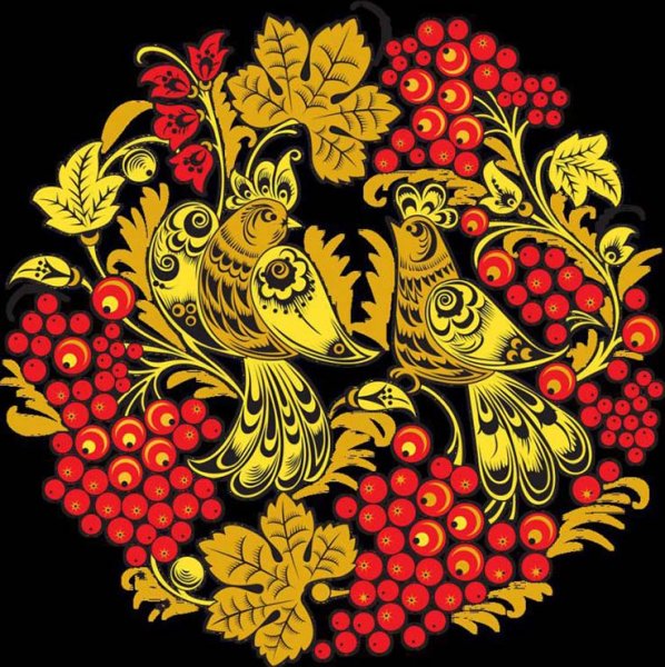Элементы хохломской росписи вектор
