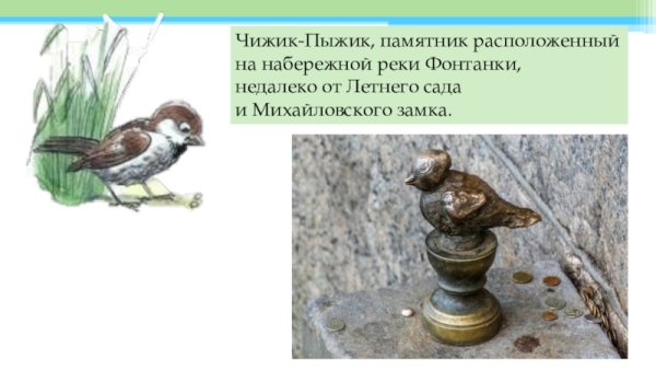 Памятник Чижику Пыжику рисунок