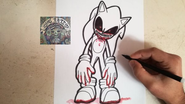 Рисунки карандашом Соник ехе