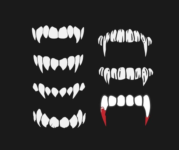 Злые зубы сбоку вектор