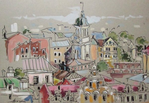 Акварель Выборг Колбасов