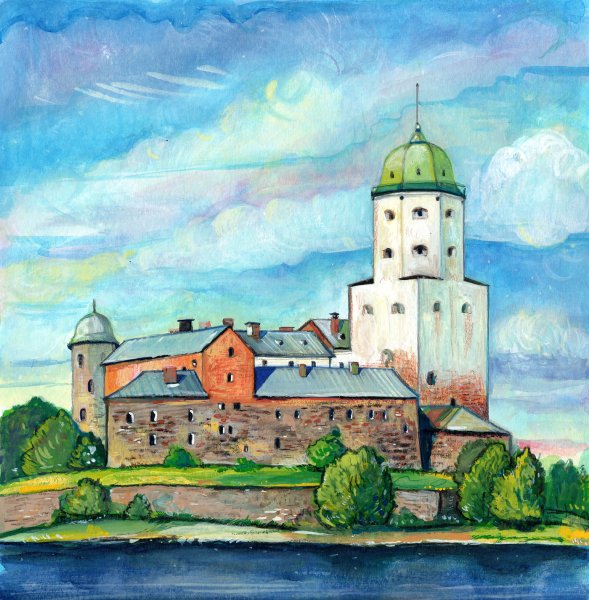 Выборгский замок рисунок