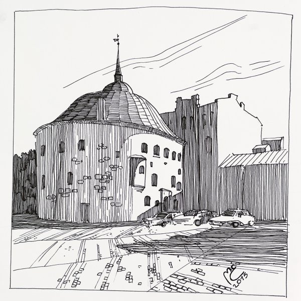 Выборг замок акварель