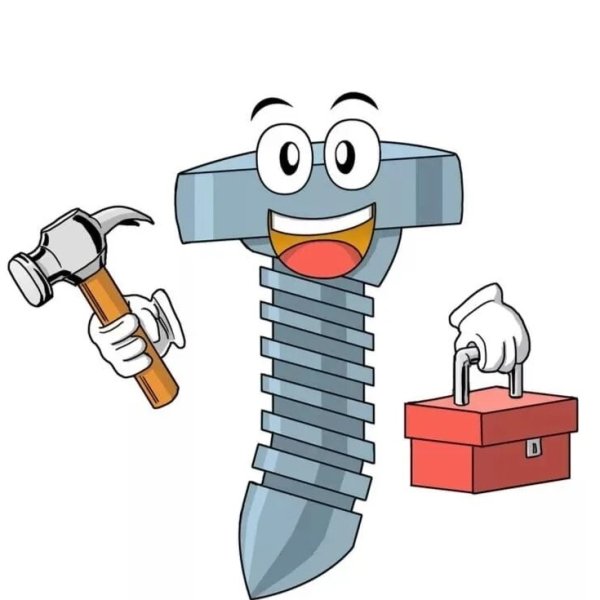 Шуруп на прозрачном фоне