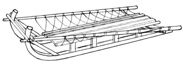 Нарисовать санки в древности