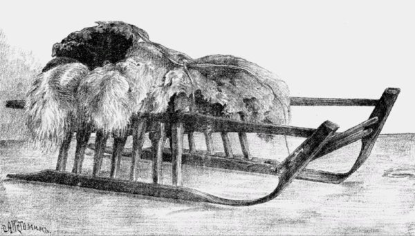 Санки раскраска для детей