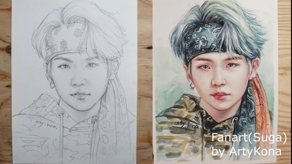 БТС Шуга карандашом