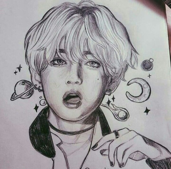 Шуга из BTS карандашом