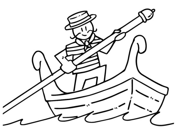 Гондола раскраска для детей