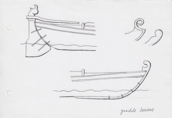 Чертеж гондолы Венеция