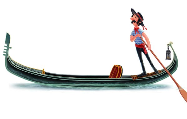 Гондола на белом фоне