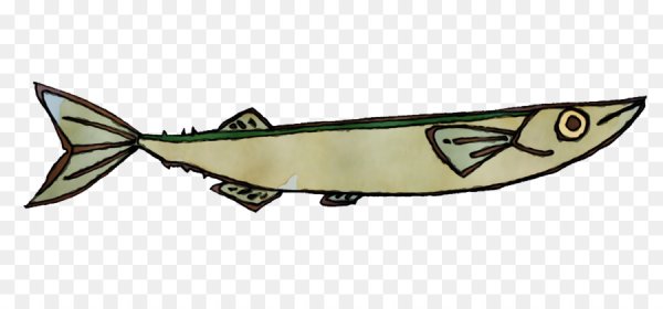 Скумбрия на прозрачном фоне мультяшка