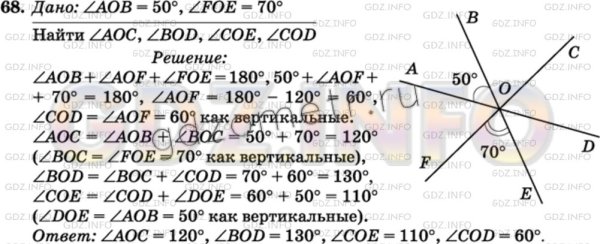 На рисунке 48 угол AOB