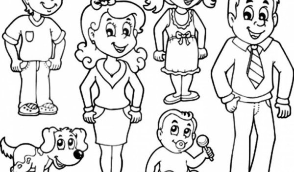 Семья картинка для детей раскраска