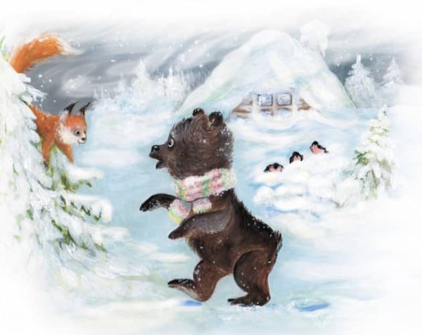 Медведь зимой для детей