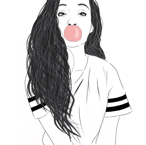 Черно белые рисунки девушек