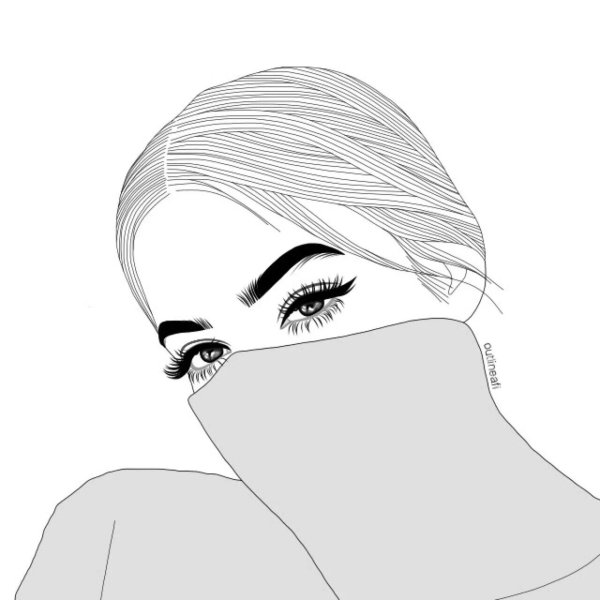 Лицо девушки черно белое рисунок