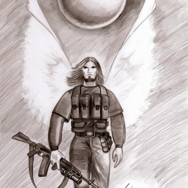 Чеченец воин рисунок