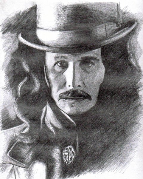 Рисунок портрет Дракулы