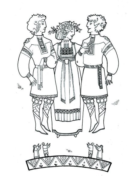 Раскраска древняя Русь